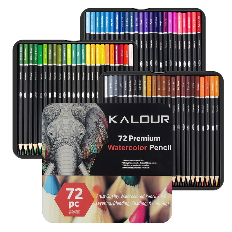 Lápices de colores acuarelables solubles en agua para pintar, lápices profesionales solubles en agua para artistas y estudiantes, suministros de arte, 72 colores: Default Title