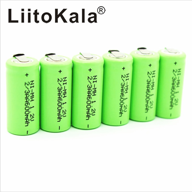 LiitoKala 2/3 AA Oplaadbare Batterij 600 mAh Ni-Cd nicd 1.2 V Batterij Batterijen Blauw-de meer, de goedkopere-