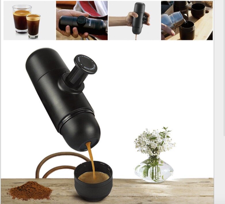 Mini cafetera espresso (café molido), máquina de café deportiva portátil con highqliaty, funciona a mano