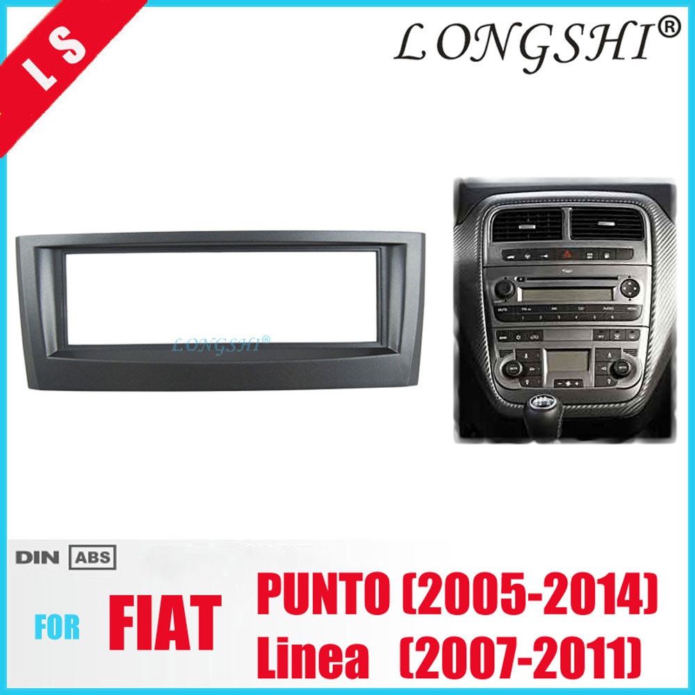 Grå en 1 din bilradio fascia til 2005 2006 2007 fiat punto linea stereo installer dash kit dvd frame cd trim 1 din