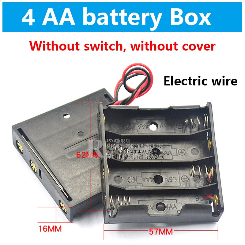 Aa batteri förvaringsbox aa batteripaket fodral självbatterihållare cellbox aa batterihållare med strömbrytare och lock 1-8x 4 st: 4x batterilådor
