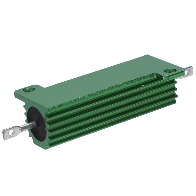 Aluminum Case 50W 25 Ohm Chassis Mounted Wirewound Resistor Green