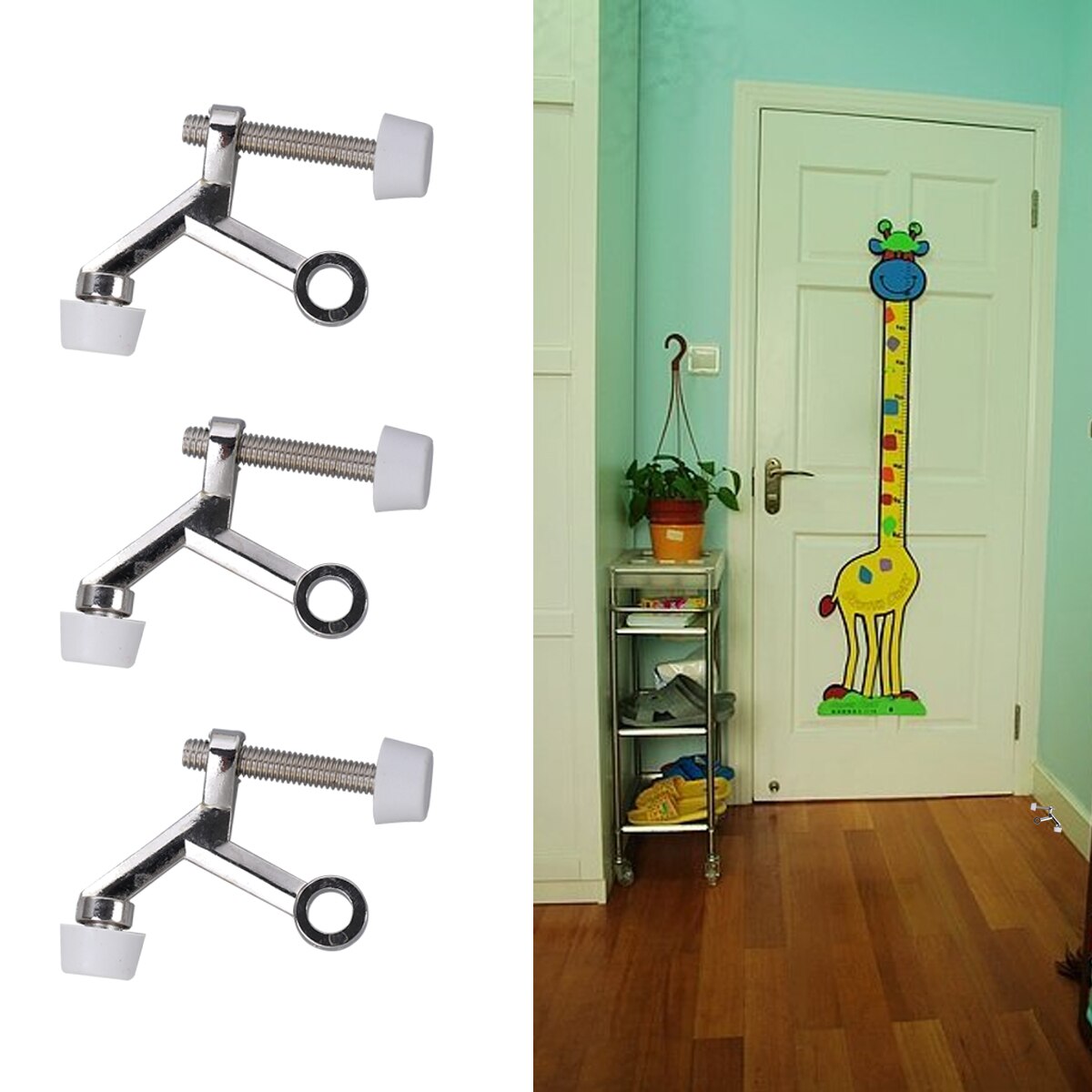 6 Pcs Rubber Hinge Pin Zinc Alloy Heavy Duty Door Stop Door Bumpers for Hinged Doors