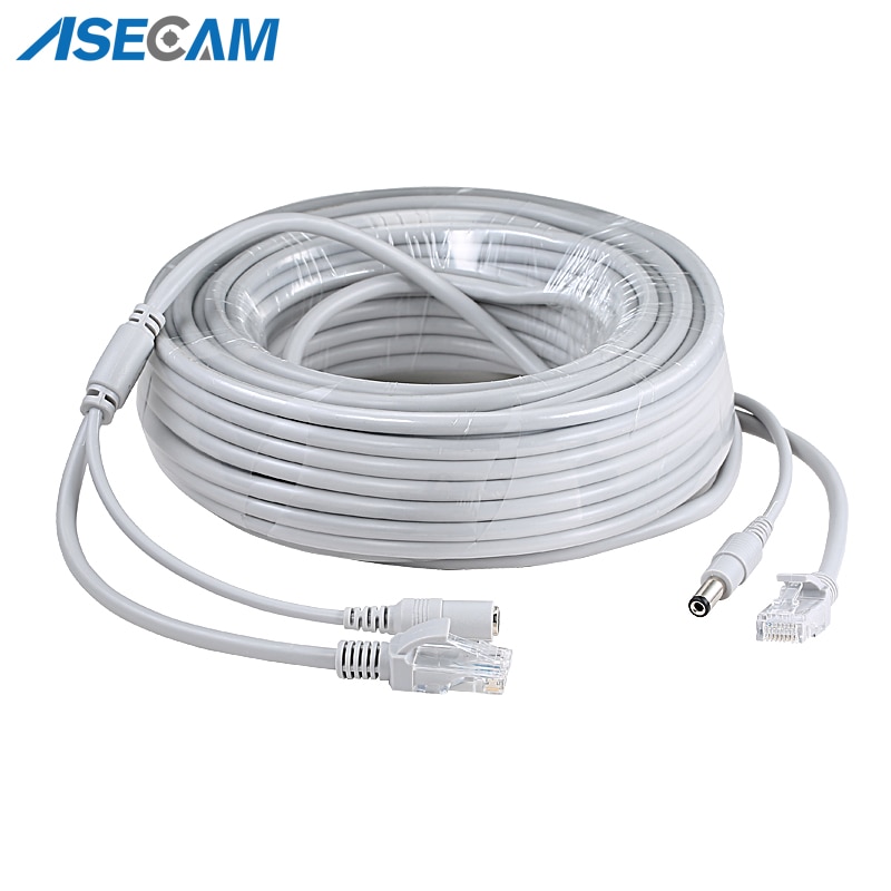 RJ45 Ethernet CCTV Cable Cat5e DC Power Cat5 Internet Network LAN Cable Cord PC Computer For POE IP Camera System Concatenon