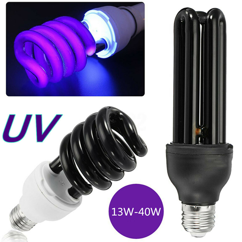 E27 Uv Gloeilamp 220V Uvc Ultraviolette Fluorescerende Lamp 2U 3U 15-40W Spiraal Enegy Besparing zwart Licht Violet Lampen