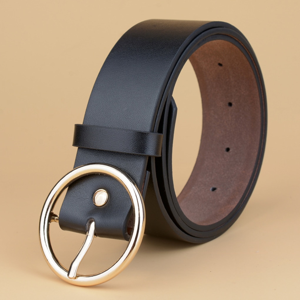 Women Waist Leather Belts Solid Color Dresses Belt Pin Buckle Dresses Belts Formal