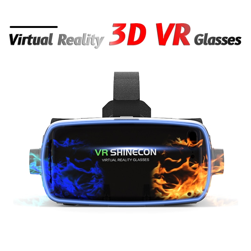 Shinecon 3D Vr Bril Virtual Reality Smartphone 1080P Hd Vr SC-G07E 9.0 Goggles Over Hoofd Doos Glazen Voor 4.0-6.3 Inch