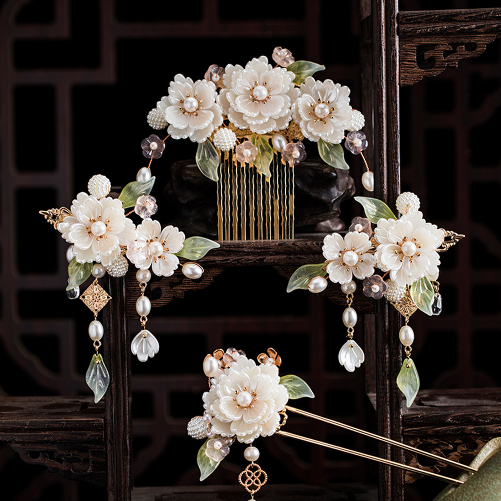Horquillas chinas antiguas, horquillas, accesorios de joyas para el cabello para mujeres y niñas, vestido Hanfu, decoración para peinar el cabello, tocado colgante: PLATEADO