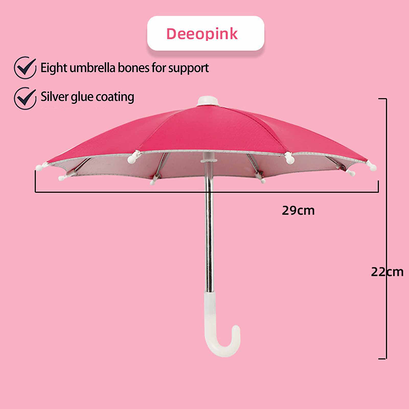 Universal Portable Mini Phone Umbrella Stand Outdoor Riding Waterproof Sunshade Mobile Phones Umbrella Bracket Holder: Sapphire