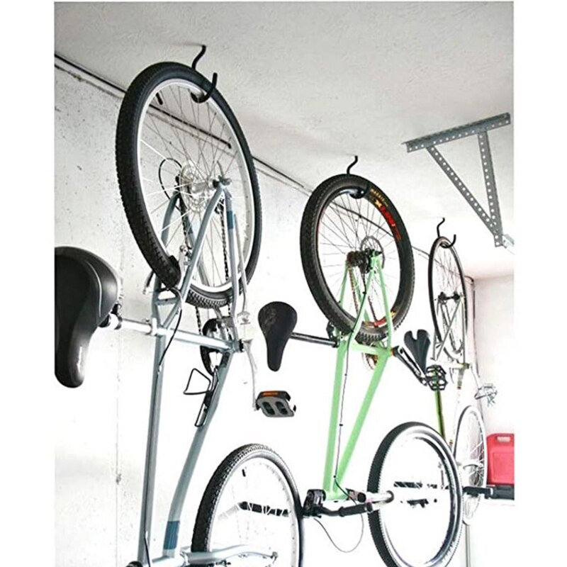 2pcs/set Wall Mounted Bicycle Hanger Garage Bike Storage Steel Black Wall Hook 667A