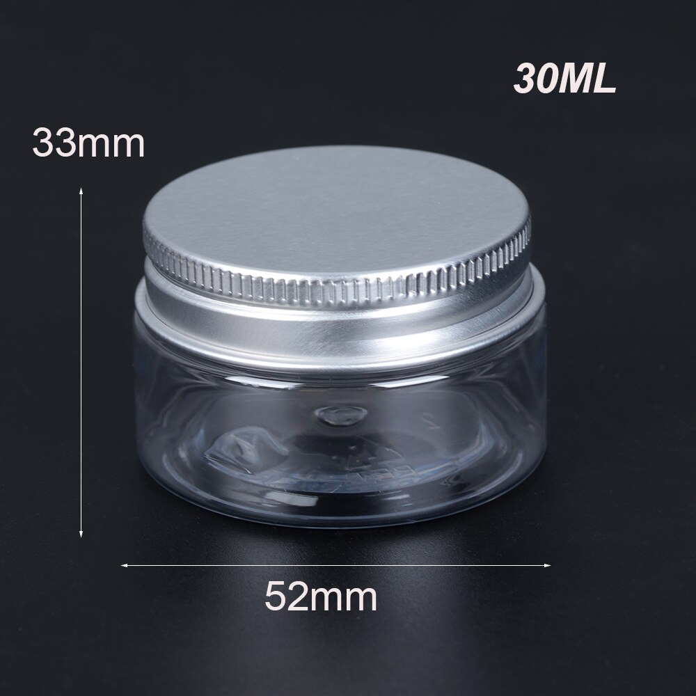 1 ud. Frasco de Bálsamo labial con tapa de aluminio de 30-250ml, envases de aceite, cera, muestra transparente vacía, caja de maquillaje, botella de viaje: 30ml