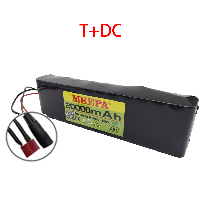 13S2P 48V 20Ah Electric Scooter Battery Pack 18650 Lithium Ion Battery 1000w Electric Scooter E-bike Conversion Kit BMS +Charger: Silver
