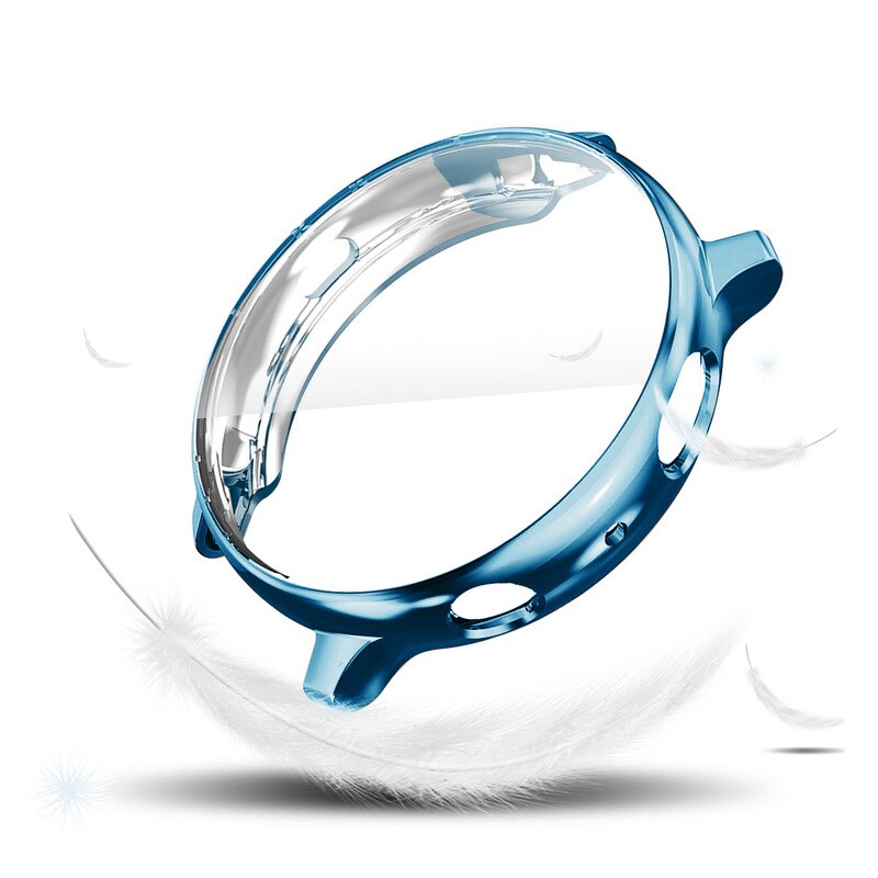 Beschermhoes Voor Samsung Galaxy Horloge Actieve 2 44Mm/40Mm Bumper Protector Hd Volledige Dekking Screen Bescherming case: Blue