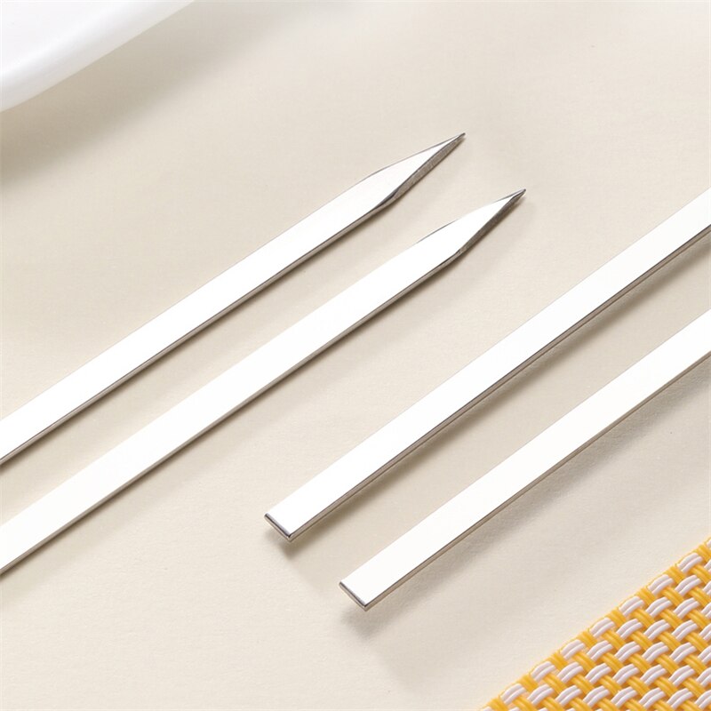 Stainless Steel BBQ Tools Barbecue Skewers Thick Reusable Flat Meat Bbq Needle Stick For Outdoor Camping Picnic Barbeque Tool