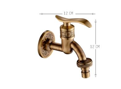Antique brass decorative garden faucets single cold bibcocks washing machine tap outdoor faucet