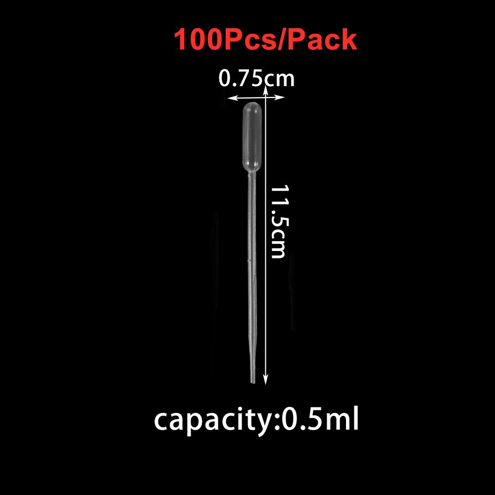 20-200Pcs 0.2-3ML Plastic Disposable Pipettes Squeeze Transfer Pipettes Dropper For Silicone Mold UV Epoxy Resin Jewelry Making: 0.5ml 100pcs
