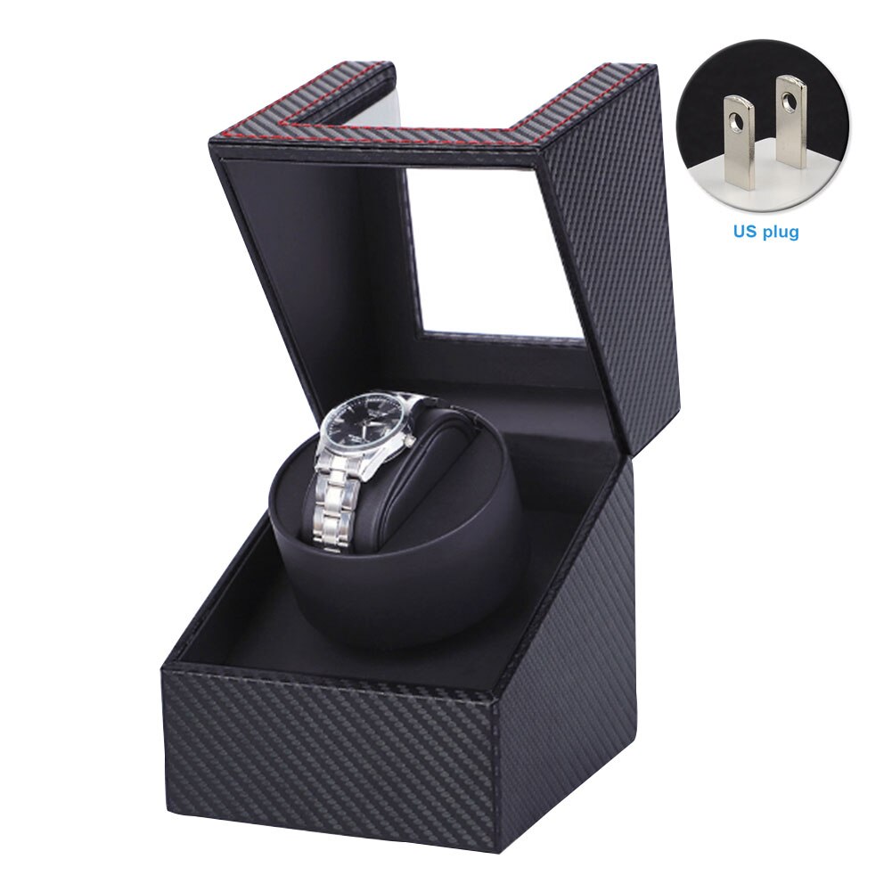 Carbon motor shaker watch winder holder display automatisk mekanisk ur viklingsboks smykker automatisk ur eu/us/uk: Os