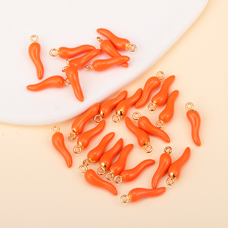 10 Stuks Emaille Legering Chili Charme Voor Schattige Oorbellen Rode Peper Hanger Ketting Vrouwen Sieraden Maken Benodigdheden Diy Ornamenten
