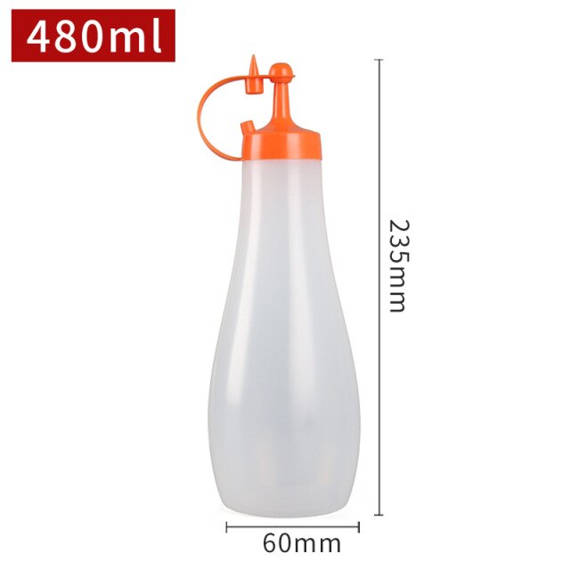 Würze Squeeze Flasche Sauce Squeeze Squirt Flasche für Küche Sirup Salat Dressing Öl Ketchup Container Food Dispenser: Orange-480ml
