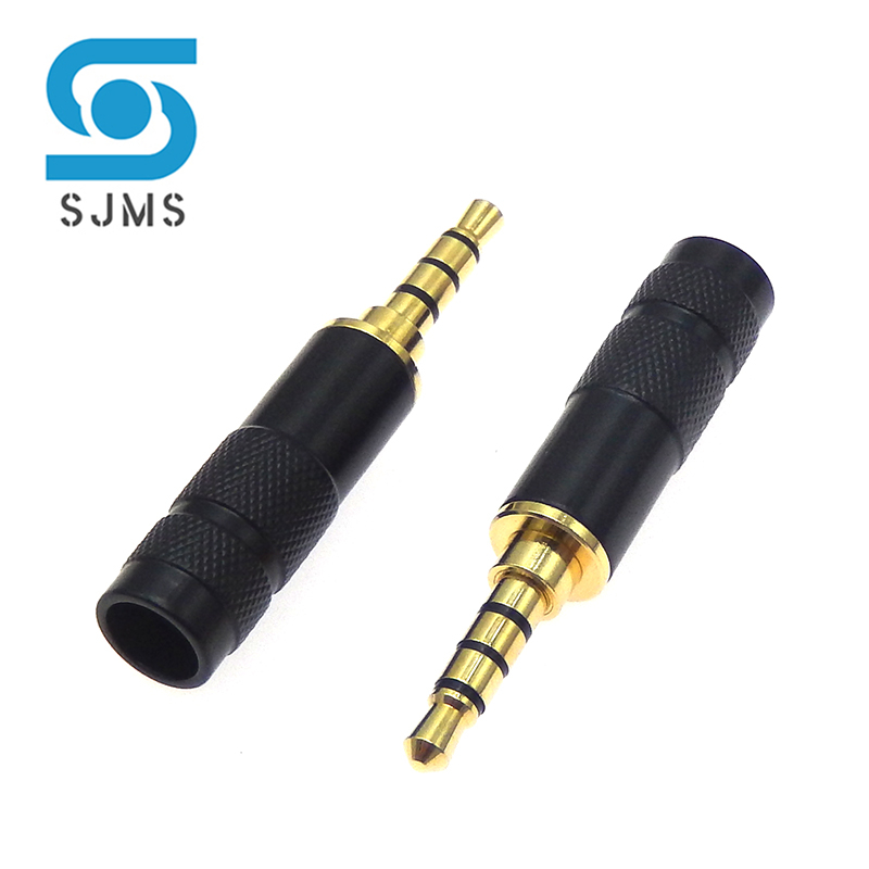 Vergulde Stereo Met Clip 3.5 Mm 3-polige 4-polige Reparatie Hoofdtelefoon Jack Plug Kabel Audio Plug Jack Connector Solderen Diy 6Mm