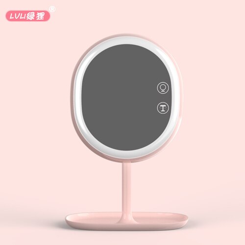 LED makeup mirror desktop with lamp smart charging beauty makeup dressing table mirror Cosmetic Tools mx12261450: Default Title