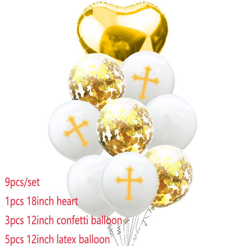 Ballon Pasen Bless Cross Pasen Ballonnen Party Pasen Decoratie Ballon Doop Gevorkte Heilige Communie Gunsten Christen Deco XN: Baloon Easter