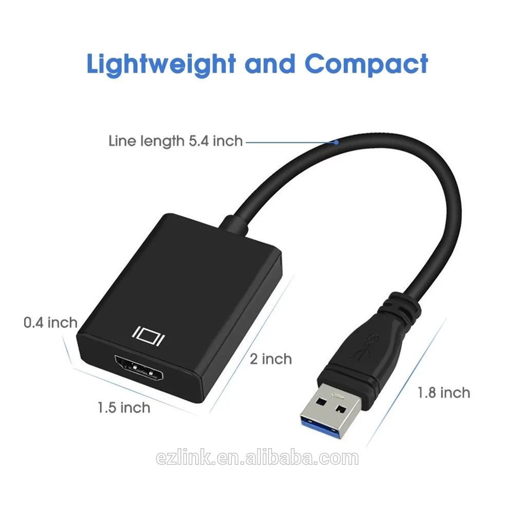 Macho de alta qualidade para fêmea usb 3.0 para hdmi conversor adaptador cabo