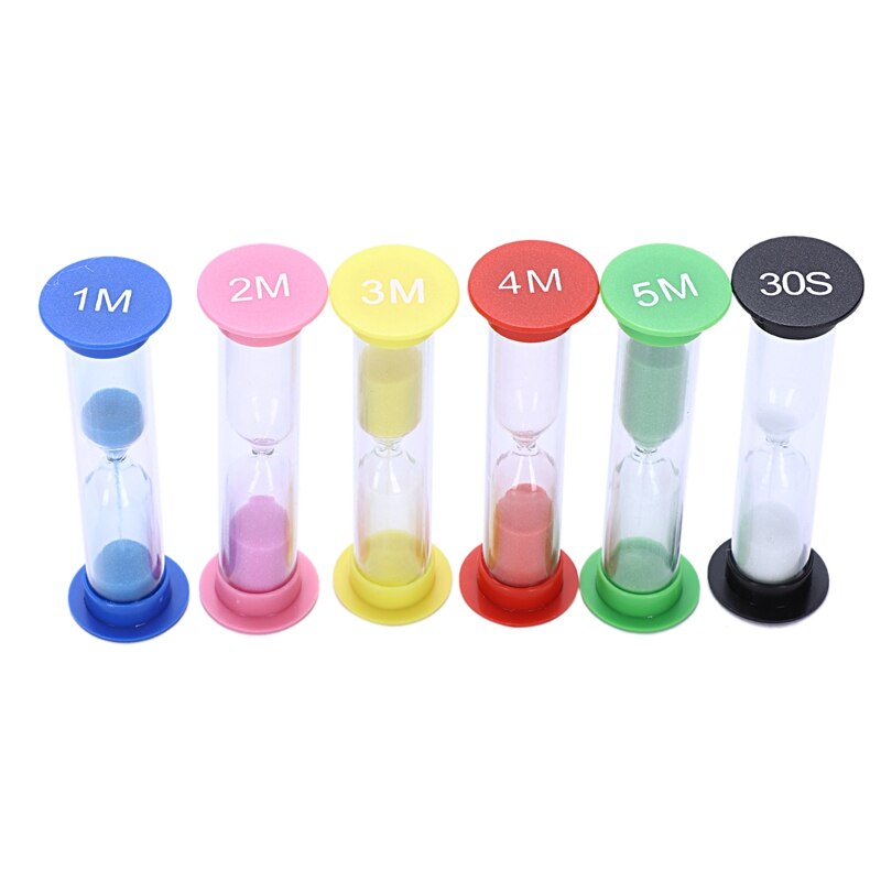 Sand Timer Set 30sec / 1min / 2mins / ins / 4 mins / 5 mins- Mini Colorful Sandglass Hourglass, Sand Clock Timer, Tooth Brushi