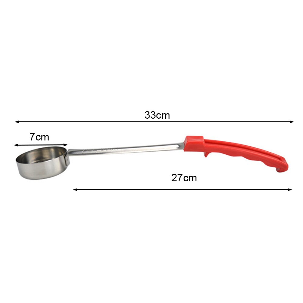 Louche à Pizza avec manche en caoutchouc, cuillère de cuisine à fond plat avec Long manche en caoutchouc, ustensiles de cuisine: 2 ounce