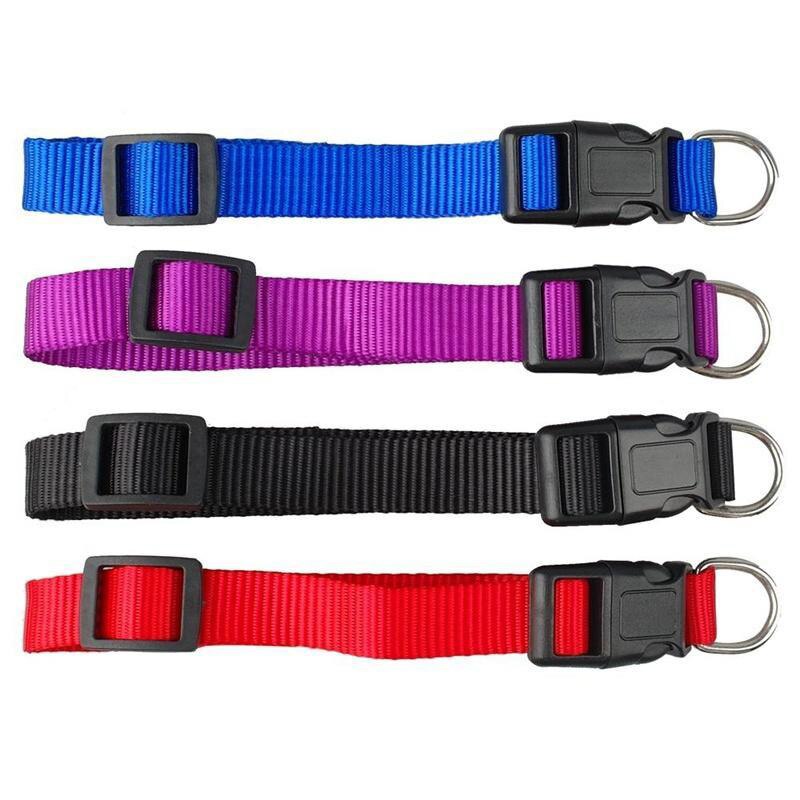 Pet Adjustable nylon dog collars Puppy Dogs Cat Neck Collar Solid Color Chihuahua Puppy nylon Collars