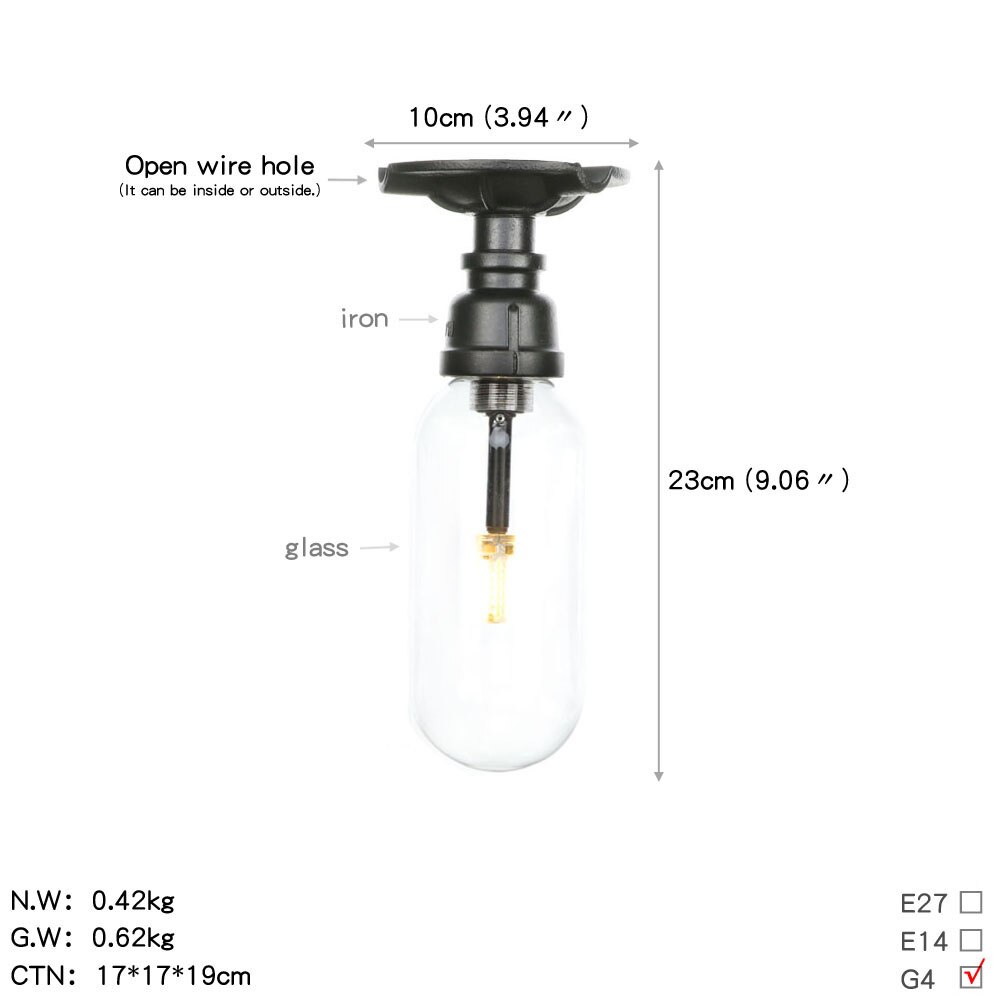 Retro Industrie Decke Licht Vintage Schwarz Wasser rohr Lampe sind Glas lampenschirm Lampen wohnzimmer schlafzimmer Lichter Hause Licht