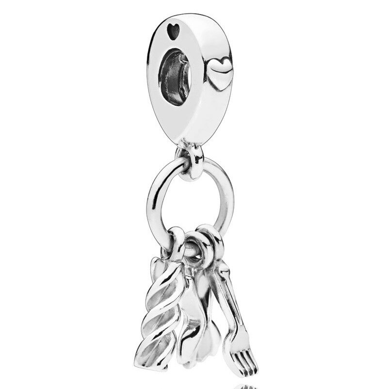 Pandora York podkreśla potrójny Monogram pióro duchowość wisiorek koraliki 925 srebro Charms Fit bransoletka DIY biżuteria: B960