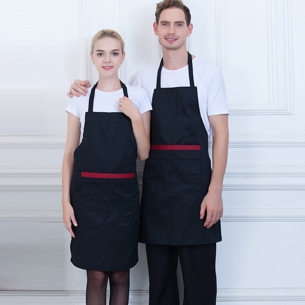 Unisex Food Service Cafe Bakery Waiter Work Apron Chef Kitchen Home Cooking Cafe Bakery Wear Uniform: Black