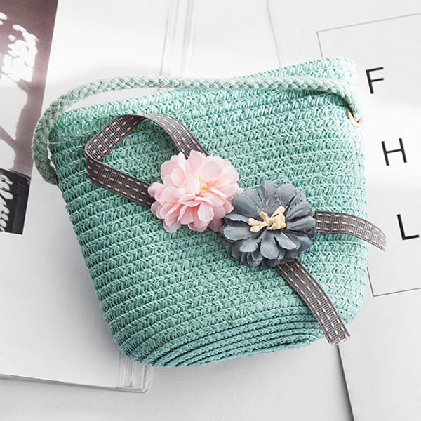 Zomer Rits Portemonnee Handgemaakte Stro Tassen Kinderen Mini Schoudertas Meisjes Handtassen Kinderen Leuke Strand Cross Body tas: B-5
