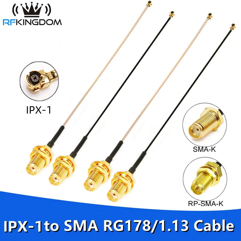 SMA a IPX-1 puente Pigtail RP SMA hembra a U.fl IPX RG178 1,13 enchufes de Cable adaptador de conectores Jack para enrutador Wifi GPS AP