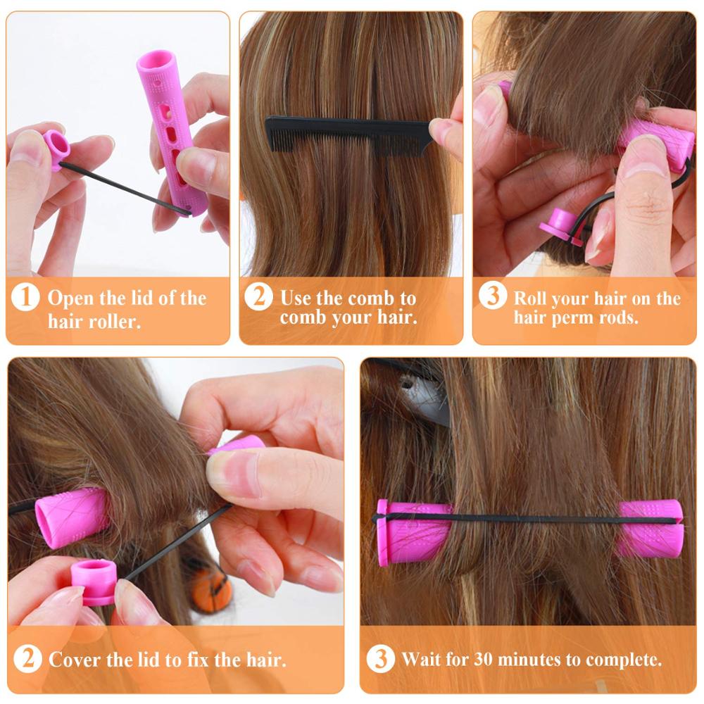 50 pçs 5 tamanhos rolos de cabelo perm hastes conjunto rolos onda fria hastes para mulheres longo cabelo curto diy ferramentas estilo cabeleireiro