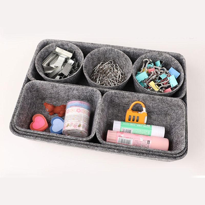 8 in 1 filt kontor skuffe arrangør bakker skuffer arrangører skraldespande skillevæg opbevaringsbakker organisator bin til makeup smykker