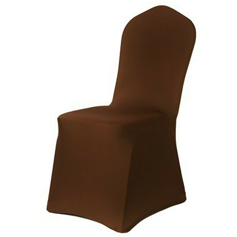 Husa scaun culoare solida spandex elastic elastic huse scaune alb pentru sufragerie bucatarie nunta banchet hotel: Maro