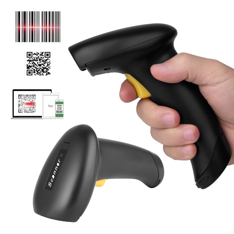 2D Wireless Barcode Scanner Handheld Pocket QR 2.4G Bar code Reader PDF417 for Inventory POS Terminal Supermarket Warehouse