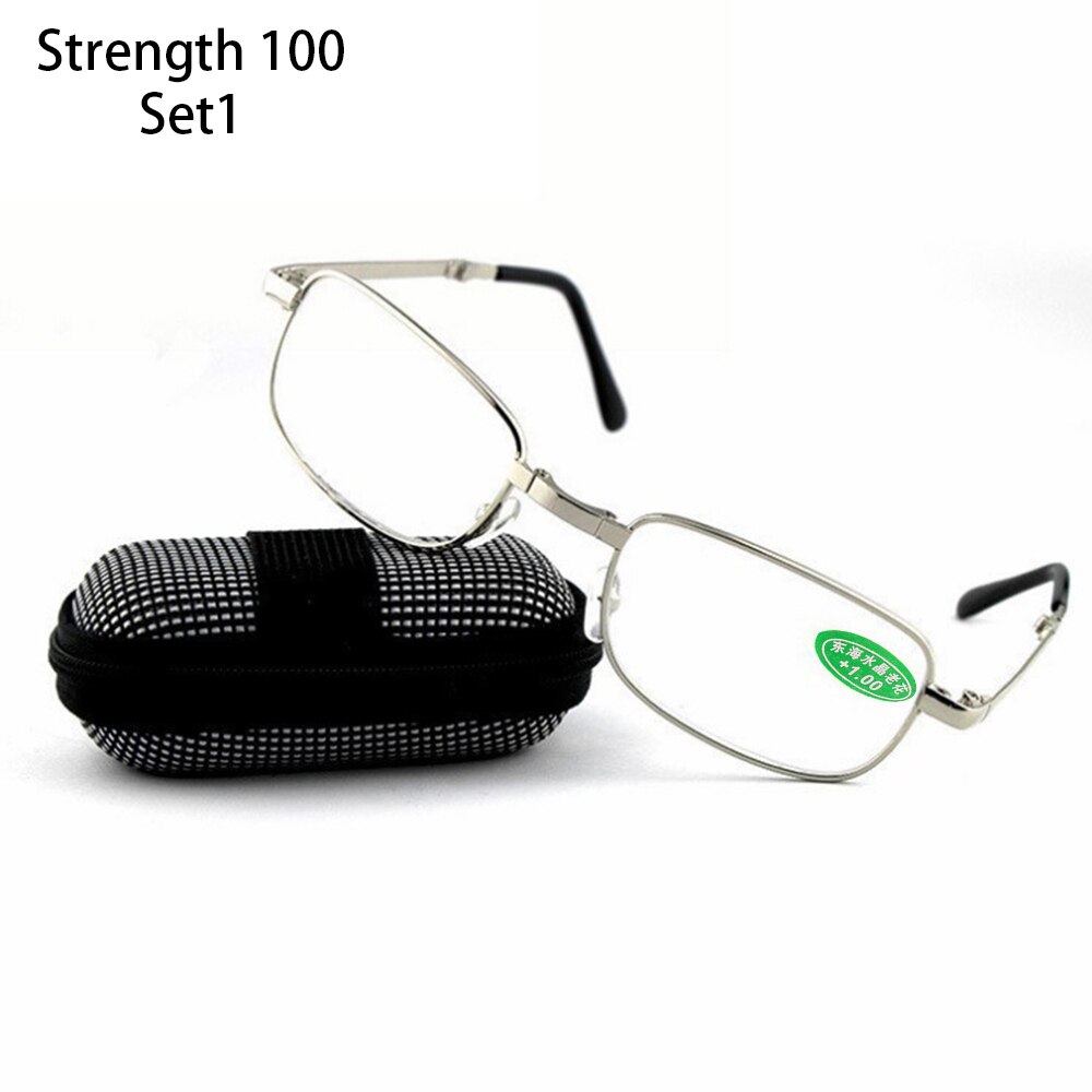 Gafas de lectura plegables Unisex, lentes magnéticas sin montura, ultraligeras, con caja, para el cuidado de la visión + 1,0 ~ 4,0, 1 par: +150 / Set 1