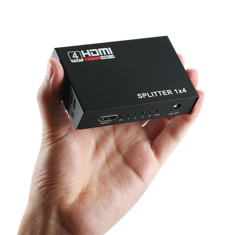 HDMI-compatible Splitter 1 In 4 Out Full HD 4-Port Hub Repeater Amplifier v1.4 3d 1080p For HDTV DVD For PS4 Xbox