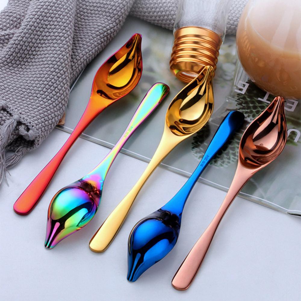 Stainless Steel Long Handle Duck Mouth Sauce Spoon Scoop Tableware Cooking Tool Coffee Spoon Chef Mini Cake Decoration Pencil
