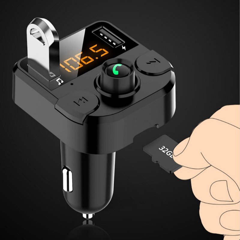 3.4a schnelllade-autoladegeräte, fm-transmitter, bluetooth, dual-usb-handyladegerät, schnellladefunktion,  mp3 tf- karten-musiksystem