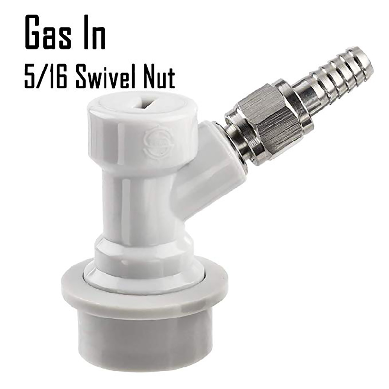 Ball Lock Disconnect Set Liquid Gas Ball Lock Home Brew Beer Keg Connector Barbed Dispenser with Push-In Fit Barb Swivel Nut: gas with 8mm barb