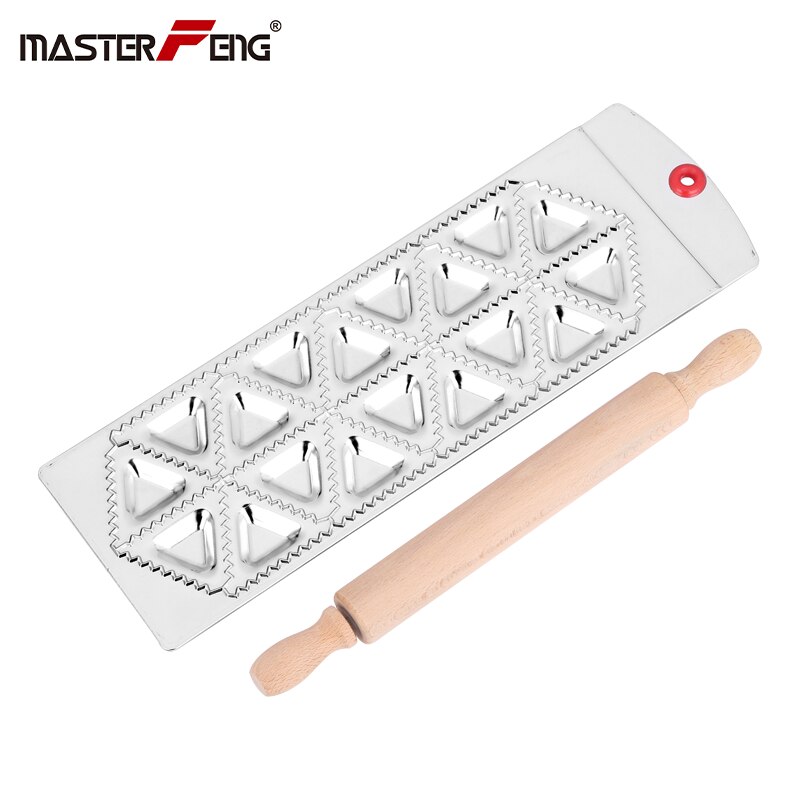 18 Gaten Driehoekige Ravioli Mold Pers Ravioli Molding Plaat Tool Dumpling Maker Ravioli Pasta Cutter Lade Met Een Deegroller