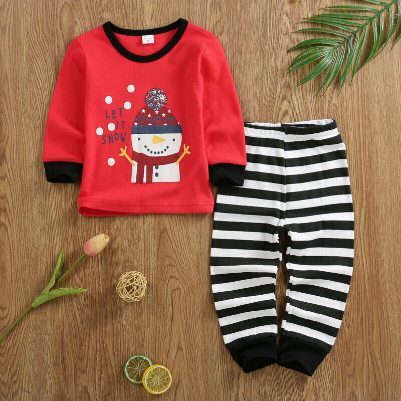 Kinderkleding jongens nachtkleding kinderen eland sneeuwpop pyjama set baby meisjes katoenen cartoon pyjama lente herfst pyjama