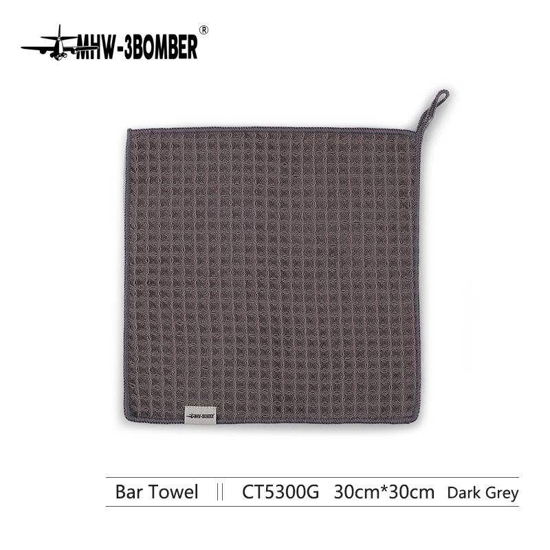 Mhw -3 bomber kaffebar håndkle rengjøringsverktøy barista tilbehør lett å rengjøre praktisk oppbevaring espresso verktøy: 30 x 30cm mørkegrå