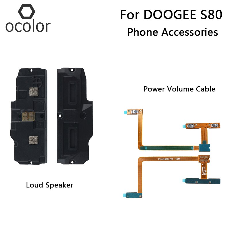 Ocolor Voor Doogee S80 Luidspreker Zoemer Ringer Vergadering Reparatie Onderdelen Voor Doogee S80 Power Volume Kabel Telefoon Accessoires