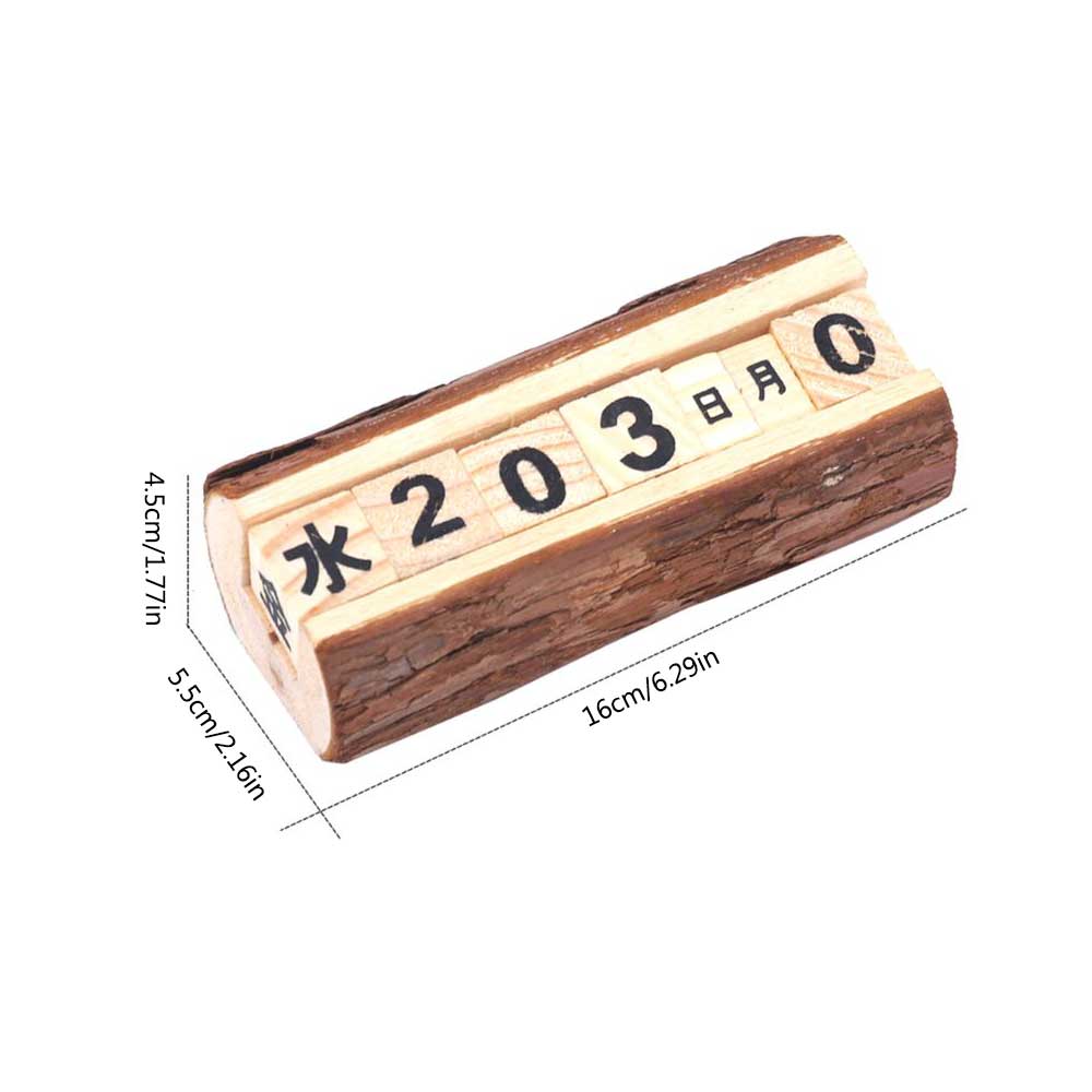 Umitive 1 pcs Manual Wooden Countdown Calendar Decorative Wood Crafts Shaped Perpetual Table Calendar Numbers Decorate: Large size