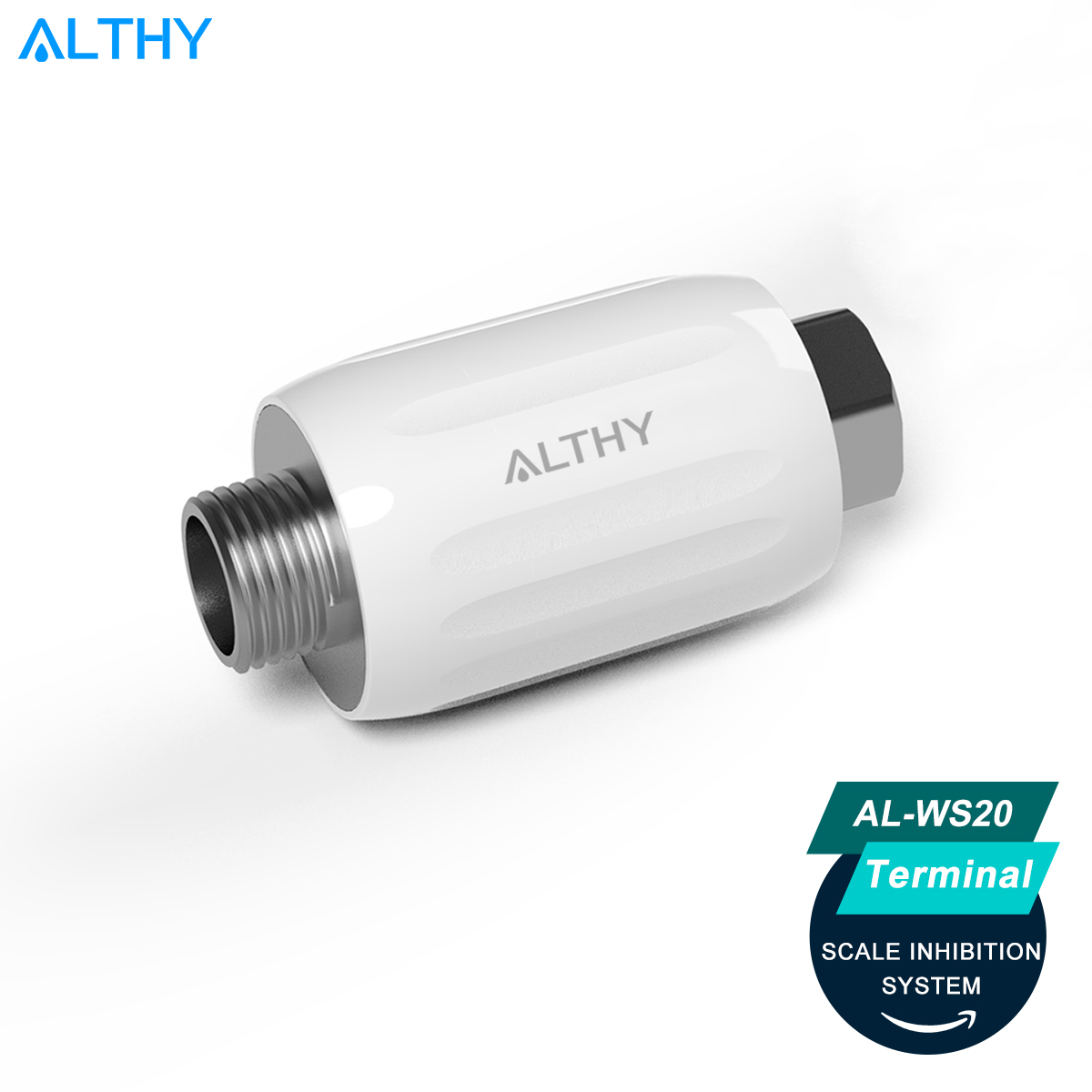 ALTHY IPSE Terminal de inhibición de escala, sistema suavizante de agua, descalcificador, antiscala y agua dura para calentador de agua, filtro de ducha
